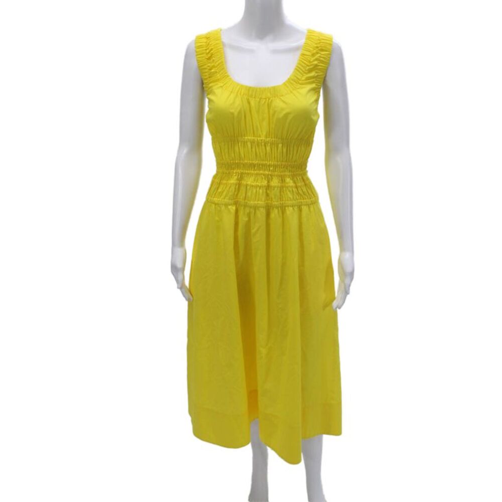 Proenza Schouler White Label Womens A-Line Yellow Scoop Neck Dress Size 6